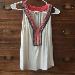 Anthropologie tank with beautiful colorful collar